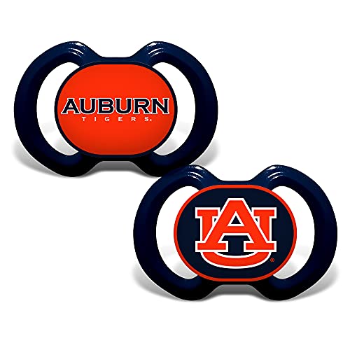 Baby Fanatic Baby Pacifier 2-Pack - Auburn University Tigers - Officially Licensed NCAA Gear - Orthodontic Silicone Nipple