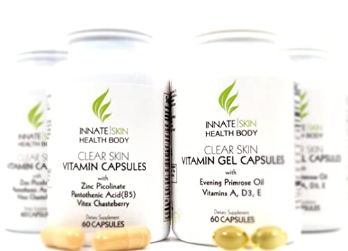 Clear Skin Acne Vitamin System | 20 Antioxidants, Botanicals & Minerals | 60 Count Pack of 4 Clear Skin Acne Vitamin System | 20 Antioxidants, Botanicals & Minerals | 60 Count Pack of 4