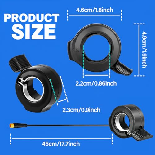 Image of Ebike Full Throttle for Lectric XP4 /XP 3.0 /XP Lite /Xpedition, 12V-72V 3 Pin Waterproof Connector, Right Hand Twist Throttle for Lectric XP4 Ebike Plug & Play, Electric Bike Throttle Replacement