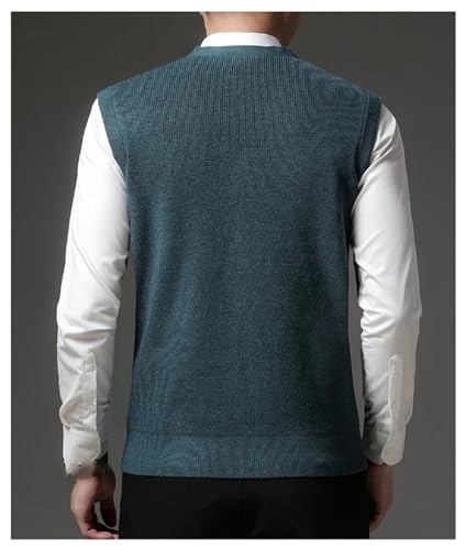 Men Sweater Vest Classic Solid V-Neck Sleeveless Button Down Knit Warm Cardigan Vest2