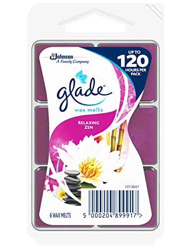 Glade Wax Melts Refills, Room Aromatherapy Wax with Essential Oils, Relaxing Zen, 6 Refills, Packaging May Vary