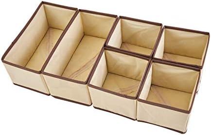 Periea UK Drawer Organiser Divider Foldable Bedroom Dresser Drawer Storage Boxes  Individual Organizers or Packs (Grey, 2 Large Boxes)