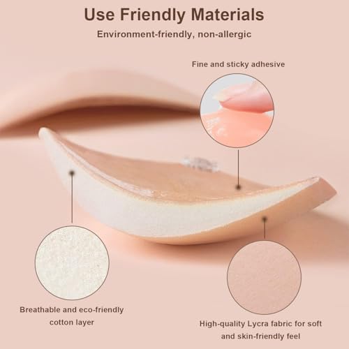 Awant Strapless Sticky Bra Invisible Sticky Boobs Silicone Adhesive Bra Backless Pushup Lift Bra Beige4