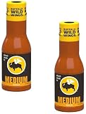 Smiling Sweets Buffalo Wild Medium Sauce, Classic Wing Sauce, Comfortably Hot, Elevate your Sauce Game and Stay Stocked Up and Buffalo Sauce, Use on Variety of Foods (Pack of 2)