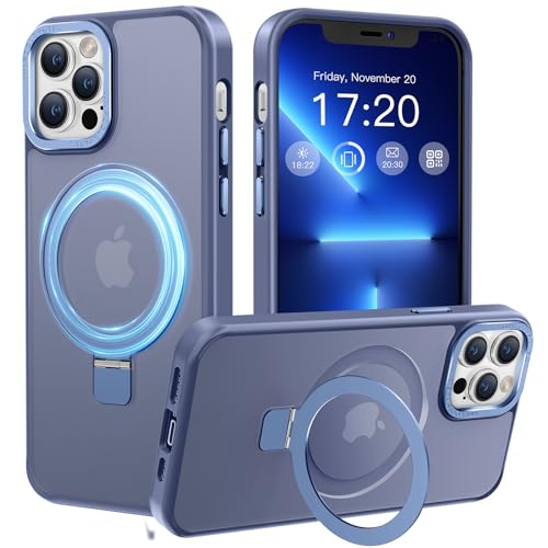 PuyaTeya Compatible with iPhone 13 pro Case with Magnetic Ring Stand, Military Drop Protection, Anti-Scratch/Anti-Fingerprint Translucent Matte Phone Case for iPhone 13 pro (Light Blue) by PuyaTeya - Used condition - US$6.48