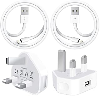Unique Secure iPhone Charger Plug & Lightning Cable [Apple MFi Certified] 2Pack iPhone USB Fast Wall Adapter w/ 2 Pack 1M Lightning to USB Fast Charging Cord iPhone 12/11/13/XS/XR/8/7/6/7Plus/SE