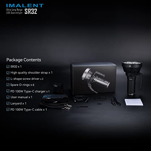 Imalent Sr32 Brightest Flashlight 120,000 Lumens, Led Flashlights With Cree Xhp 50.3 Hi Leds, Pd100W Type-C Fast Charge Super Bright Handheld Searchlight Rechargeable Torch For Outdoors And Emergency #TOP6