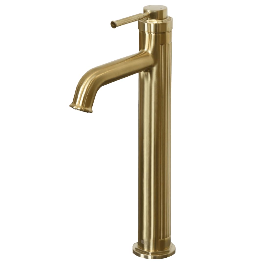 Mitigeur lavabo haut or brossé style rétro chic Essebagno Art Deco
