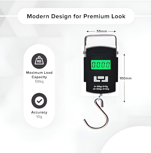 Image of GTT 50 kg Hanging Scale | Weight Machine for Luggage Weighing Scale | Bag Weighing Scale for Luggage Suitcase | Gas Cylinder & Travel | (New hanging scale)