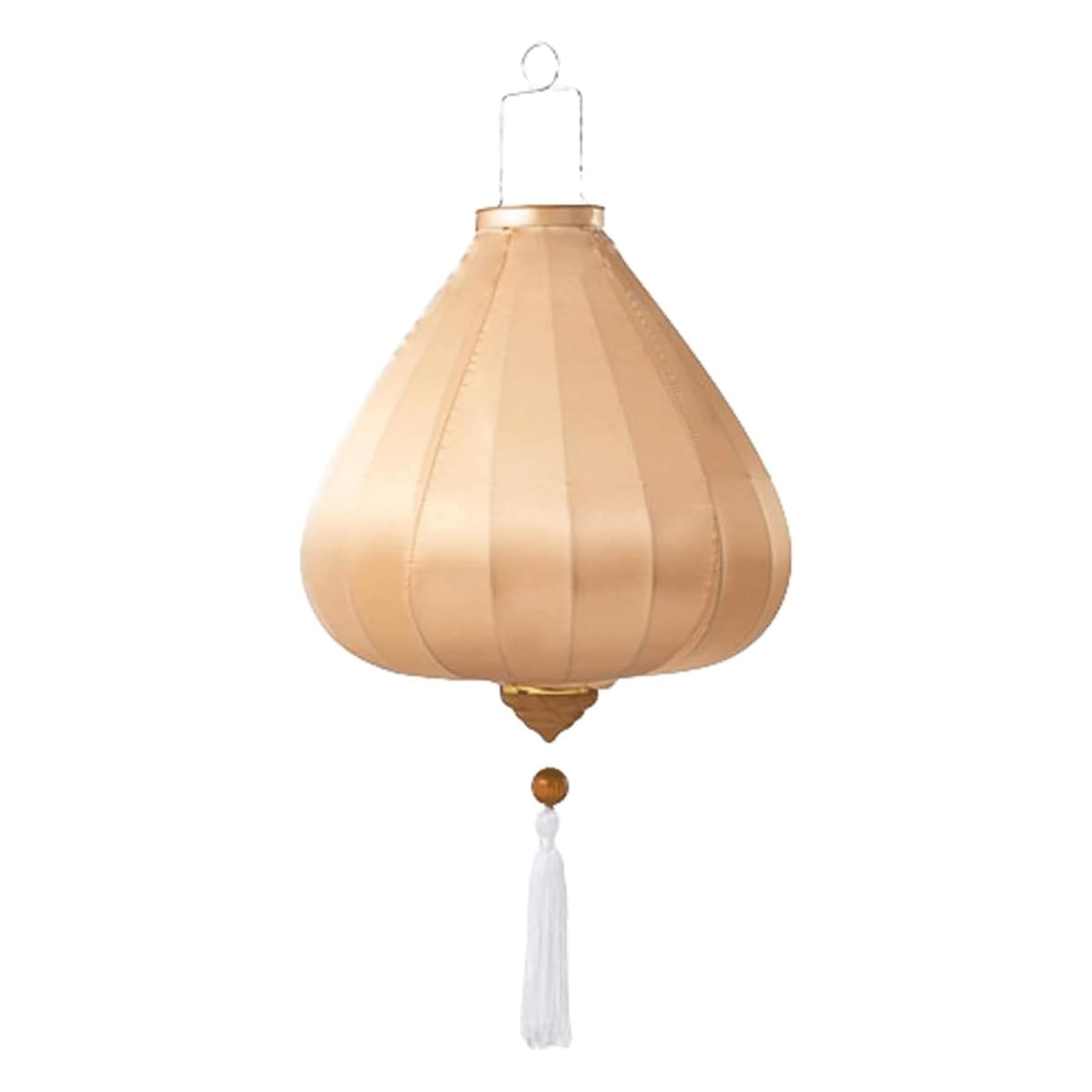 Dekoracje Wiszące czerwone chińskie lampiony, Owalne latarnie jedwabne z frędzlami, wielokolorowe, 12–16 cali(Champagne,14 Inch)