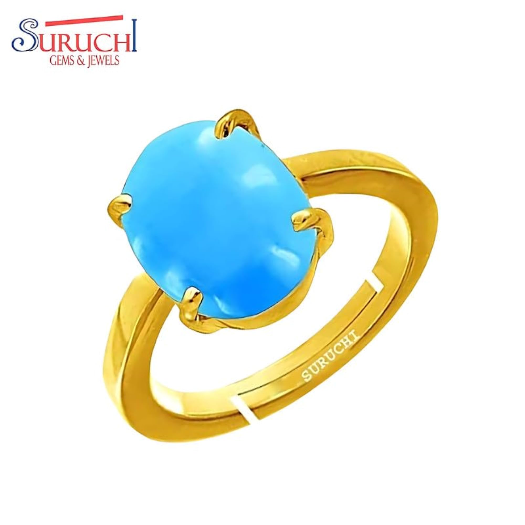 Turquoise Adjustable Panchdhatu Ring, Astrological Gemstone
