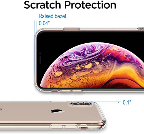 Image of NISHTECH for iPhone X /iPhone Xs Premium Transparent Hybrid Soft Slim Dust Proof Back Case Cover Silicone with Camera Protection