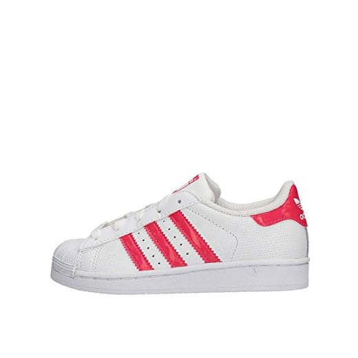Adidas Unisex Baby Superstar Sneaker, Vita skor vita äkta rosa skor vita - 24 EU