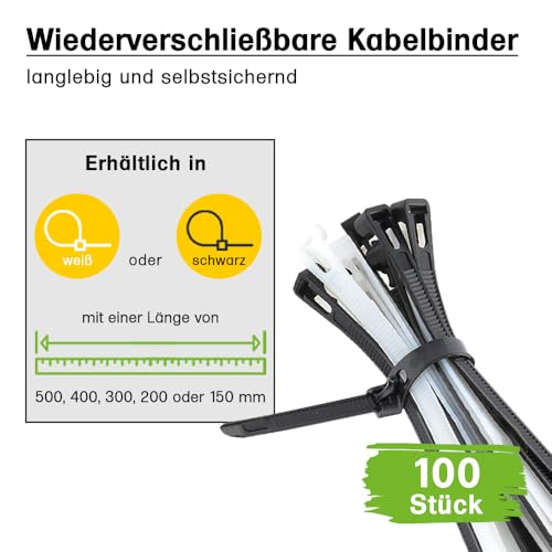 Offgridtec Reusable Self-Locking Cable Ties, 7.6mm x 150mm, Heat and Cold Resistant - Image 3