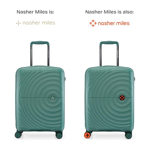 Image of Nasher Miles Polypropylene Spinner Seattle Hard-Sided Cabin Luggage 20 inch | 55cm | 8 Wheels Small Trolley Bag for Travel | Suitcase (Dark Green)