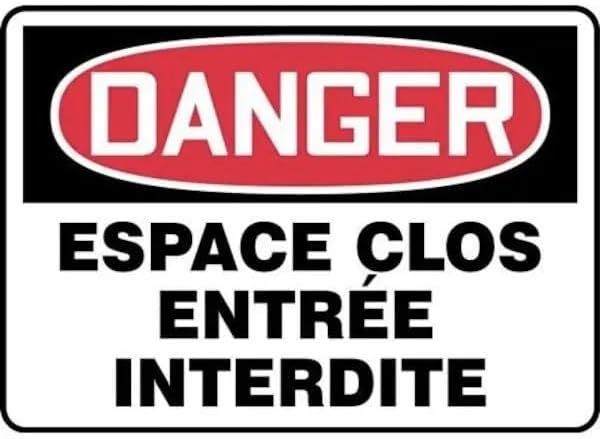 OSHA DANGER SAFETY SIGN CONFINED, Mfr: FRMCSP230XP-A