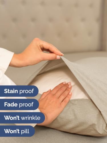 Image of Extra Deep Cal King Sheet Set - Breathable & Cooling - Heathered Beige