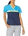 WonderWink Women's Origins Tri-Charlie Scrub Top, Malibu Blue/Green Apply/Navy, Medium