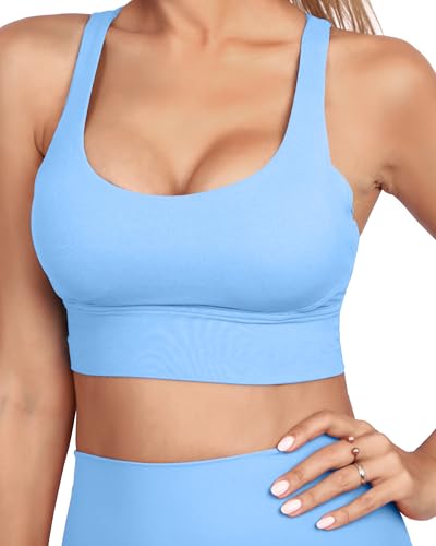 Image of Grace Form Strappy Sports Bra for Women Padded Push Up Sport Bra Athletic Running Workout Bra Yoga Bra