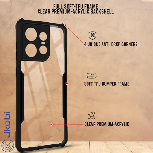 Image of Jkobi Back Case Cover for Motorola Moto Edge 50 Pro (Shockproof with Polycarbonate Clear Panel | Professional Black)