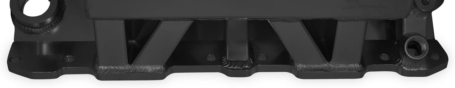Holley 825012 Sniper Fabricated Intake Manifold Single Plane Carbureted RPM Power Band 1800-7000 Black w/Sniper Logo H