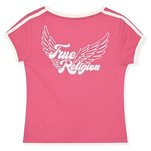 Image of True Religion Girls Short Sleeve Tee Shirt with Embelishments - Soft and Comfortable Girls T-Shirts