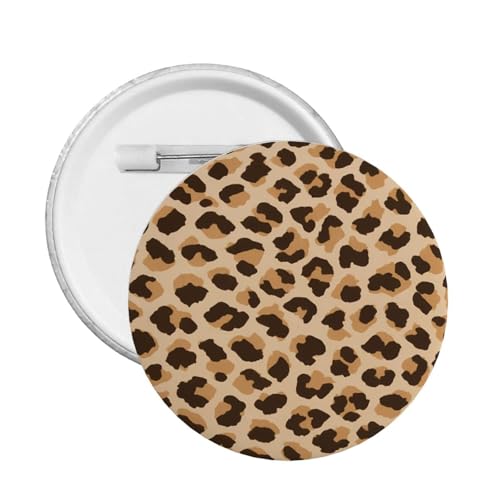 豹柄 かわいい漫画ボタンバッジ クラスメート用衣服装飾アクセサリー 友人パーティー用安全ピンバッジ L