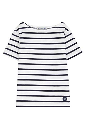 Armor Lux Fille Hoedic T shirt, Multicolore (Blanc/Navire 400), 8 ans EU