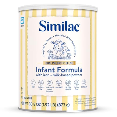 Similac Dual Prebiotic Blend, Baby Formula with Iron, Milk-Based Powder, 0-12 Months, 30.8-oz Can