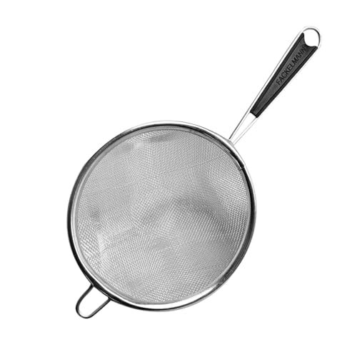 Fackelmann Colino conico Ø 10 cm, con piedini d'appoggio, materiale in acciaio stagnato, maglia fine ideale per filtrare liquidi, dimensioni Ø 10 x 21,5 cm