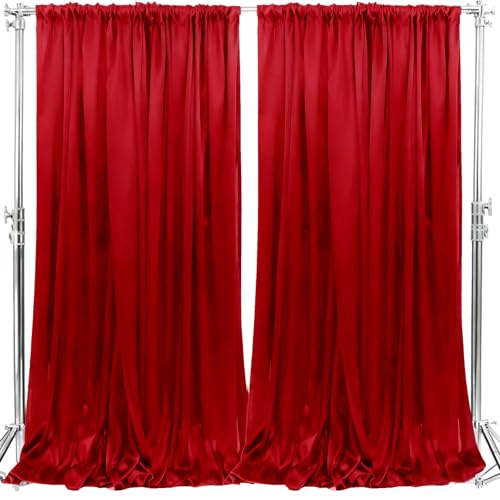 SLNNROA 10x10FT Photo Stage Backdrop 2 Panels Curtains Drapes for Photography and Party(Burgundy)