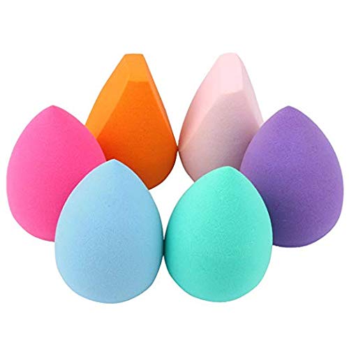Makeup Sponges, ESARORA 6 Pieces (3+3) Foundation Blending Sponges Flawless Makeup Blender for Liquid Creams and Powders - Multi Color and Saving Money Makeup Sponges