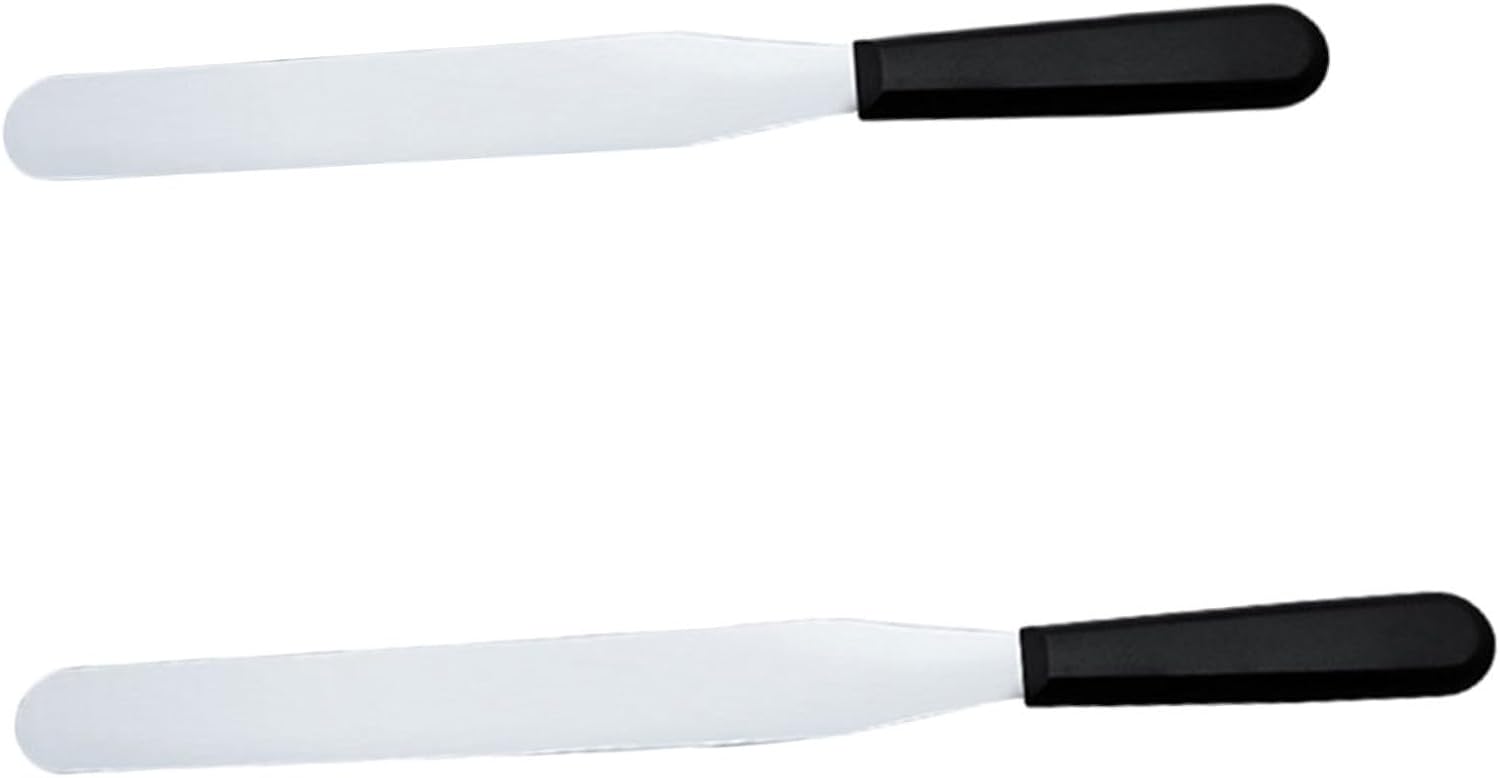 2Pcs Baking Spatulas Stainless Steel and Plastic for Butter