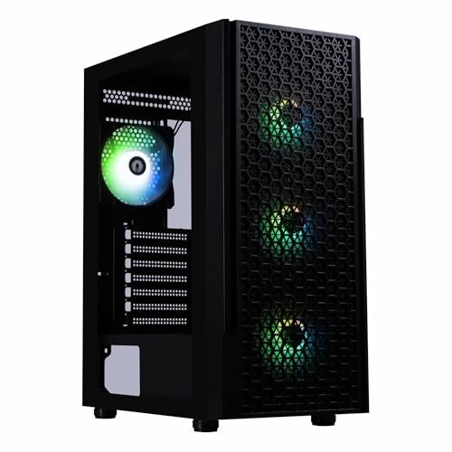 BitFenix Proton Boîtier de jeu en verre trempé ATX avec ventilateur FRGB 600 W 80+ 4 x 120 mm Noir