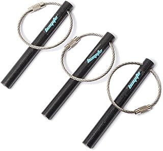 bayite Survival Drilled Ferrocerium Ferro Rod Flint Fire Starter Rods with Keychain Ring