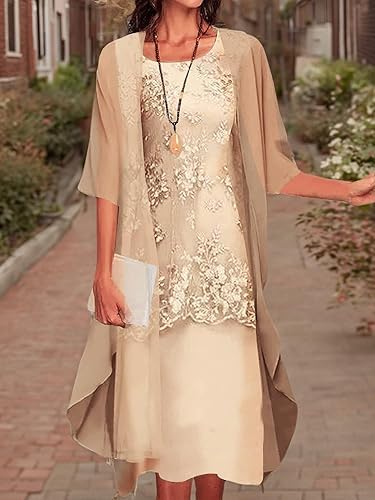 Women's Elegant Two-Piece Set Wedding Guest Formal Cocktail Dress with Jacket Flowy Casual Boho Floral Midi Dress - Image 2