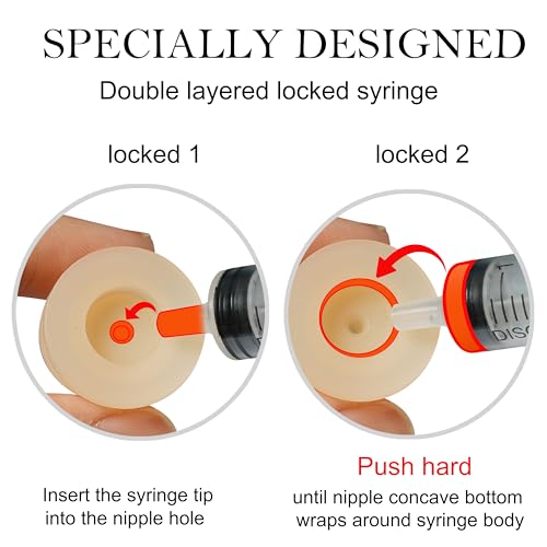 Doggiema Aufzuchtflasche Katzen Silikon Nippel mit Spritze für Neugeborene Kätzchen, Welpen, Eichhörnchen Haustier nippel