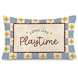 SkyCozy Kids Playroom Decor 12x20 Pillow Cover, Long Live Playtime Decorative Throw Pillow Covers Pillowcases for Kids Little Boy Girl Nursery Toddler Room Bedroom Playroom Decor
