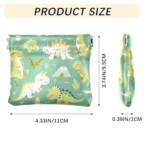 Cute Dinosaur Coin Purse Leather Pouch Change Purse, Squeeze Coin Pouch for Cards, Keys & Lipsticks, Unisex3