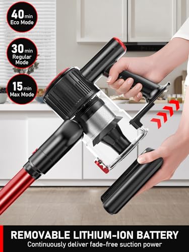 Vokene Cordless Vacuum Cleaner, 30Kpa 8-In-1 Powerful Suction Stick Vacuum With Led Display, 3 Modes Suction, Anti-Tangle & 1.5L Dust Cup, Lightweight Vacuum For Hardwood Floor/Carpet/Pet Hair thumb #6