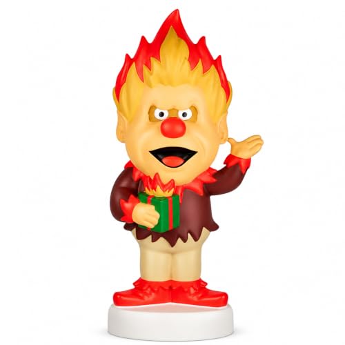 LED Lighted Blow Mold Christmas Yard Decor 12 Inch Plug-in Glowing Holiday Character Figure Retro Cartoon Style Plastic Decoration for Outdoor Lawn Porch and Indoor DisplayHeat