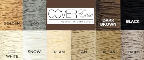 Image of Dk Brown COVEREase Lamp Cord Cover 9 ft Faux Silk Fabric Cover - Cable Sleeve, Wire Cover, Cord Hider for Cable Management for Electrical Lighting Fixtures (Dk Chocolate 1 Pack)