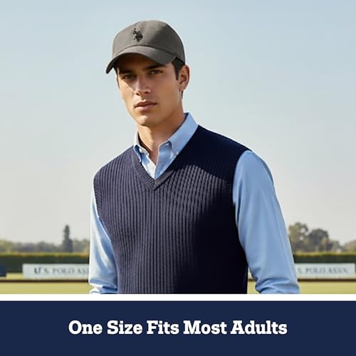 Image of U.S. Polo Assn. Baseball Cap, 100% Cotton Adjustable Dad Hat with Small Pony Logo