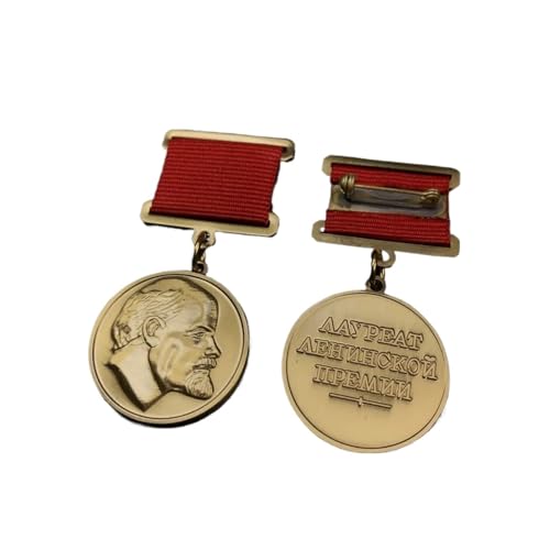 AYQEBNC Soviet Medal Lenin Stalin Prize Badge Oak Leaf Party Emblem Badge Brooch Commemorative Medal Pins(Light Grey)