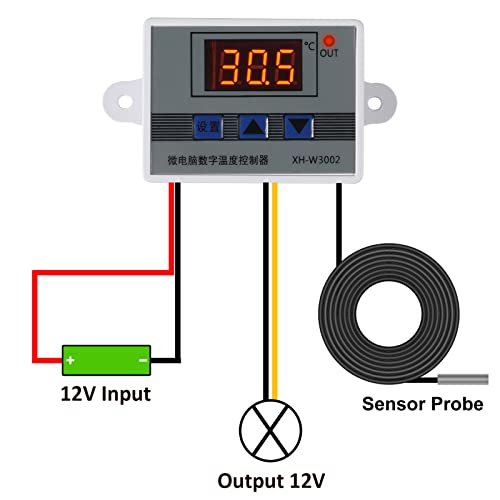 Diann 3Pcs Xh-W3002 Digital Temperature Controller 110-220V Led Thermostat Switch Temperature Relay Switch Module With Waterproof Probe Programmable Minus 50 To 110 Degree #TOP2
