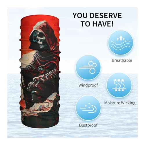 Death skull Grim reaper Dark art red Neck Gaiter Face Cover Scarf Balaclava Bandana para Mujeres y Hombres Gaiter Mask para Motociclismo Ciclismo Ski Fiesta miniatura 5