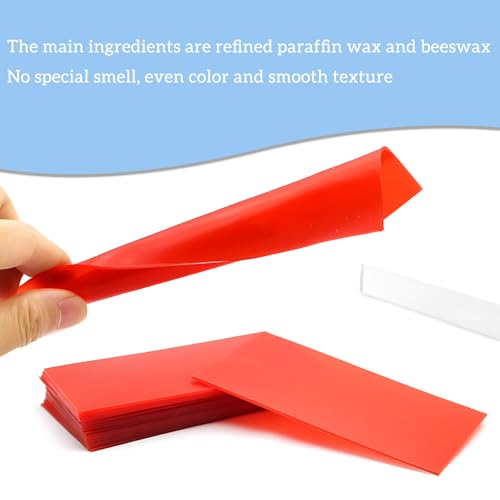 Image of Dental Base Plate Wax 20pcs Red Denture Base Plate Casting Modling Wax Sheet, Dental Denture Materials for Modeling Filling Lab Dentist Auxiliary Material