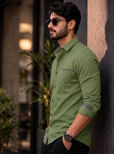 Image of Amazon Brand - INKAST Cotton Shirt for Men | Regular Fit Full Sleeve Casual Shirt | Stylish Formal Office Wear Shirts for Men | Soft Comfortable Breathable Cotton Fabric | Fashionable Office Wear