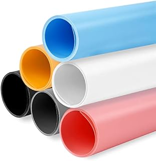 Selens PVC Food Photography Backdrop Background 50x100CM Vinyl White/Black/Grey/Pink/Blue/Orange Photo Studio Kit Waterproof for Flat Lay Product Props Cosmetic Jewelry Shooting Video 6 Color