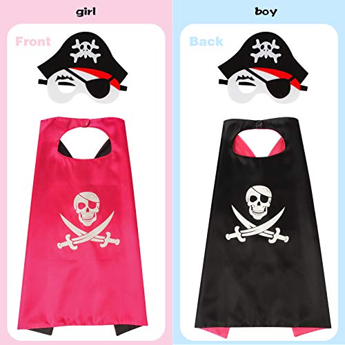 Pirate Cape Set Kids Pirate Costume Set Pirate Role Play Dress Up Set Pirate Accessories Kit Pirate Cosplay Pretend Dress Up Set Halloween Christmas Birthday Costume Party Gift for Kids Boy Girl